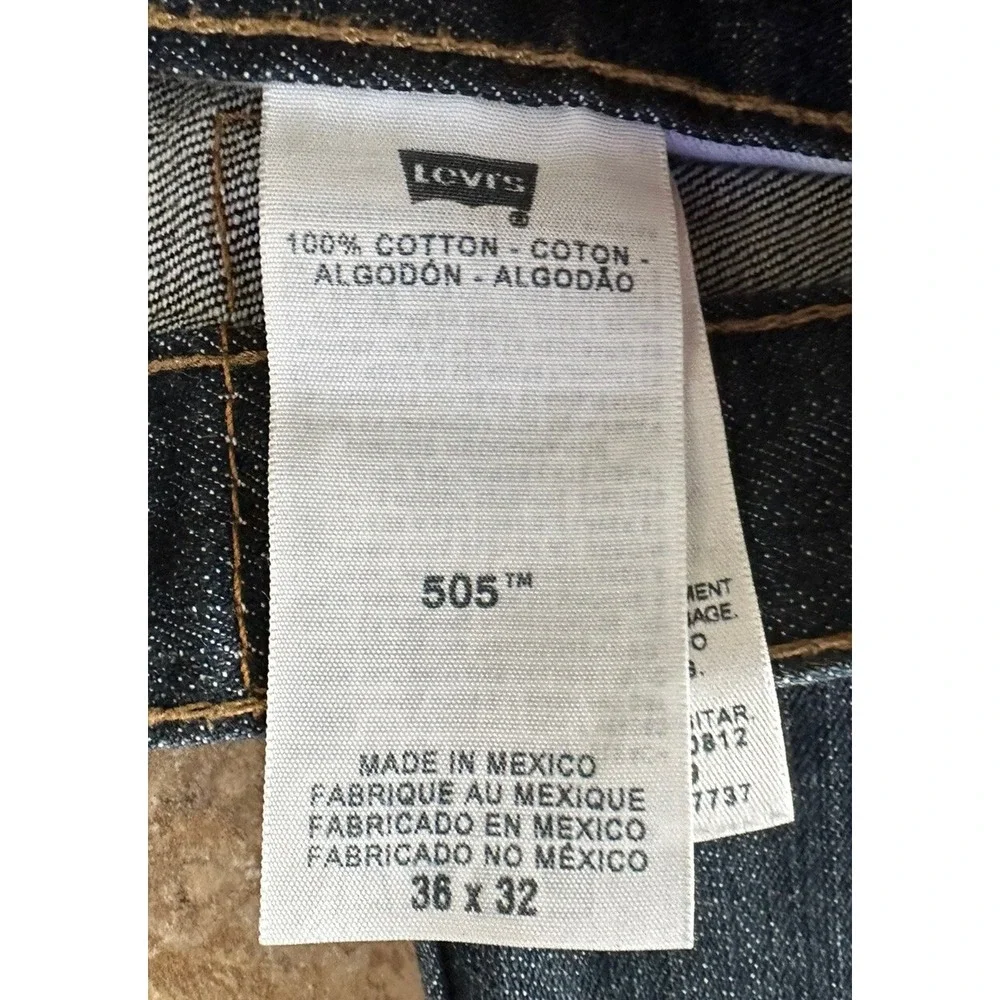 Levis Jeans 505 Waterless Men 36x32 Blue Straight Leg Casual Classic Fit 36X31